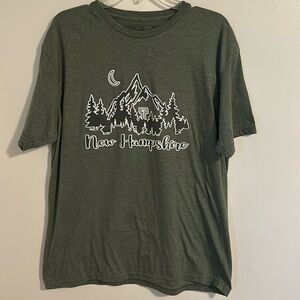 New Hampshire Mountain Scene Olive Green T-Shirt Size XL